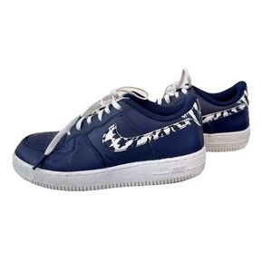Nike Air Force 1 Low Blue White Youth Size 3Y Kids Sneakers Swoosh Casual Shoes